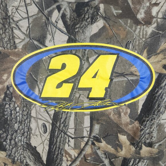 Vtg Jeff Gordon Shirt Mens Medium Dupont #24 Realtree Hardwoods Camo Hunt NASCAR - Picture 6 of 11